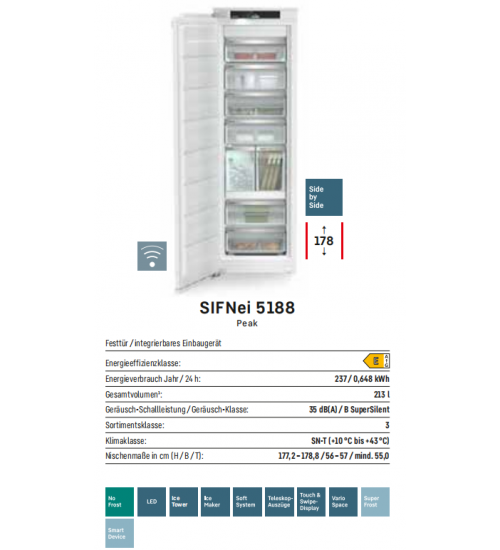 Liebherr利勃海尔 SIFNei 5188 嵌入式冷冻冰箱